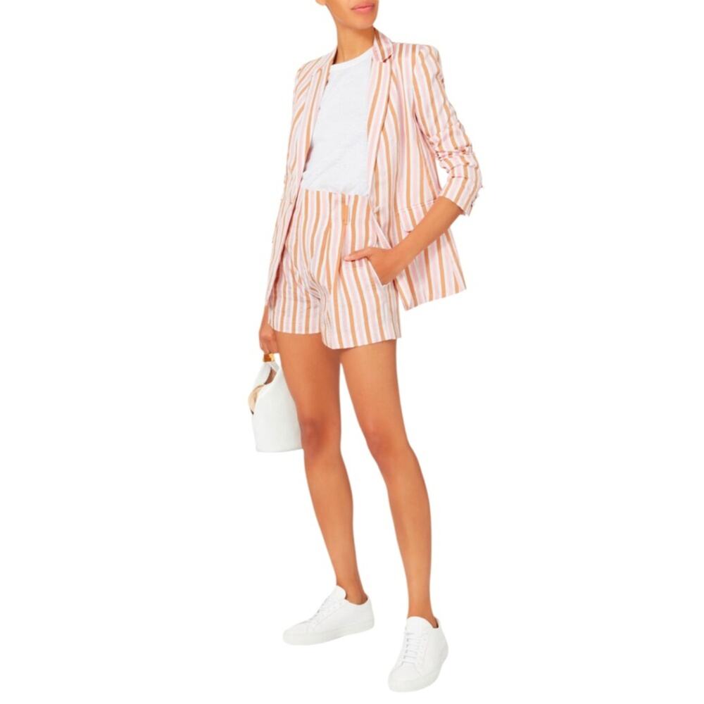 FRAME  Denim Women's Pink White Candy Pin Striped
Blazer And Short Set. Size 0
